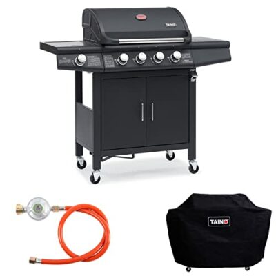 taino red 41 grillwagen bbq edelstahl brenner gasgrill schwarz inkl zubehr 1