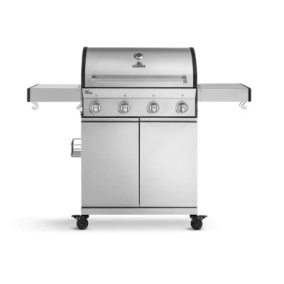 4 brenner gasgrill big fred basic 14 kw edelstahl grillwagen mit klappbaren