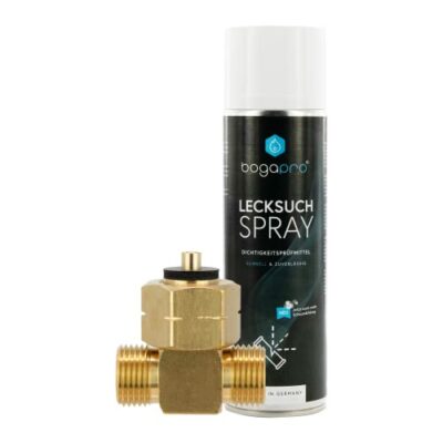 bogapro t stck fr gasflaschen mit lecksuchspray 400ml anschlussstck fr