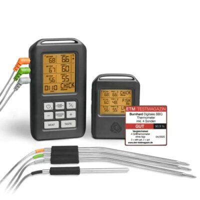 funk grillthermometer mit 4 temperaturfhlern 30m reichweite digital