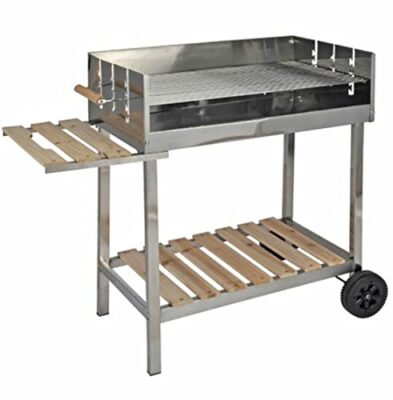 grill xxl edelstahl grillwagen holzkohlegrill fahrbar mit holzablage