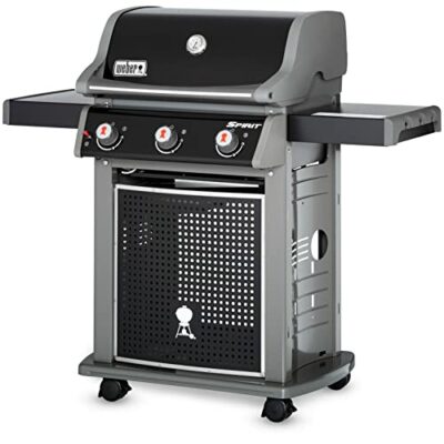 Weber Spirit E-310 Classic Gasgrill, 3 Brenner, 52 x 45cm Grillfläche, Warmhalterost, Deckelthermometer, abklappbarer Seitentisch (rechts), 4 Räder - Schwarz (46410079)